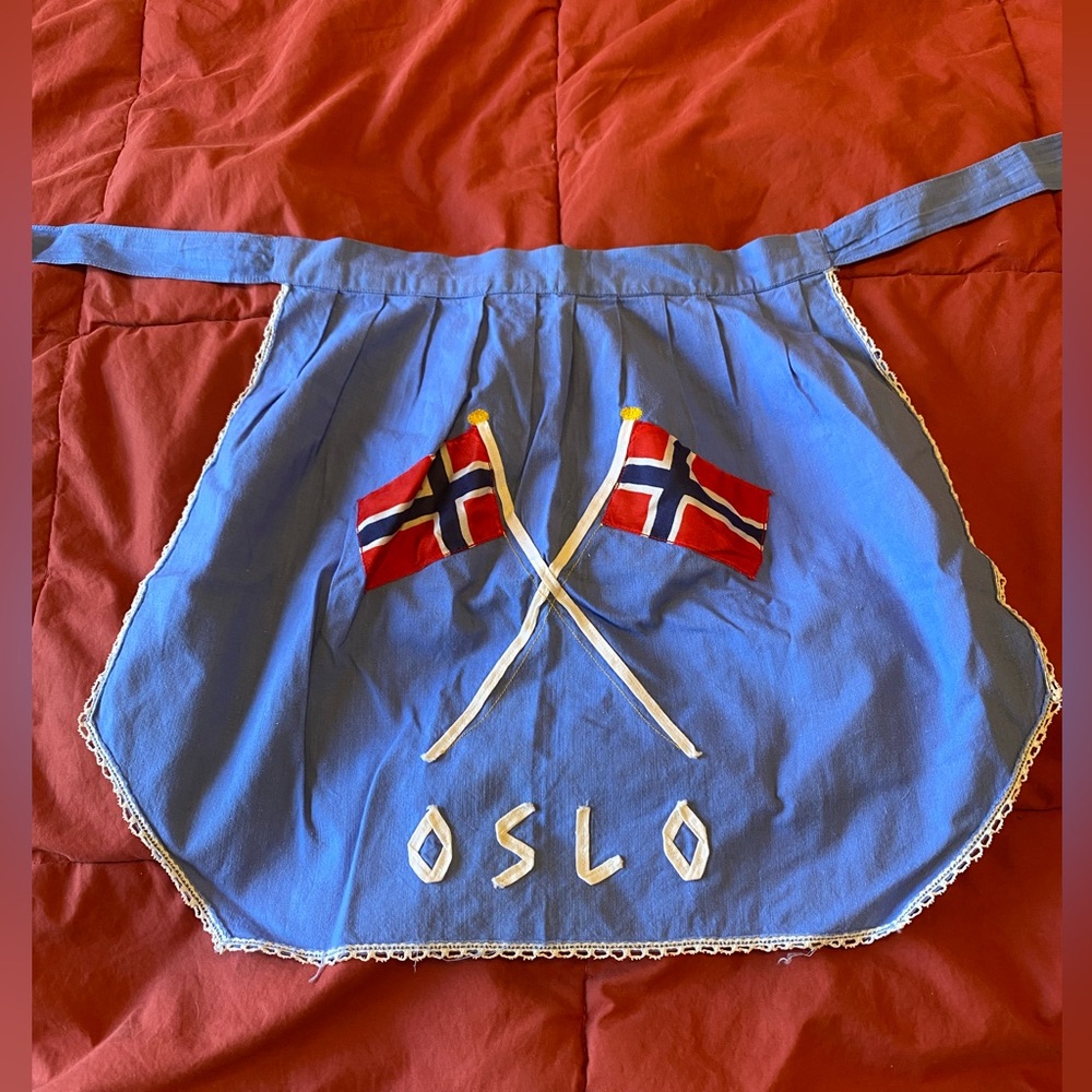 Handmade Oslo Norway Flag Apron 🇳🇴 Vintage